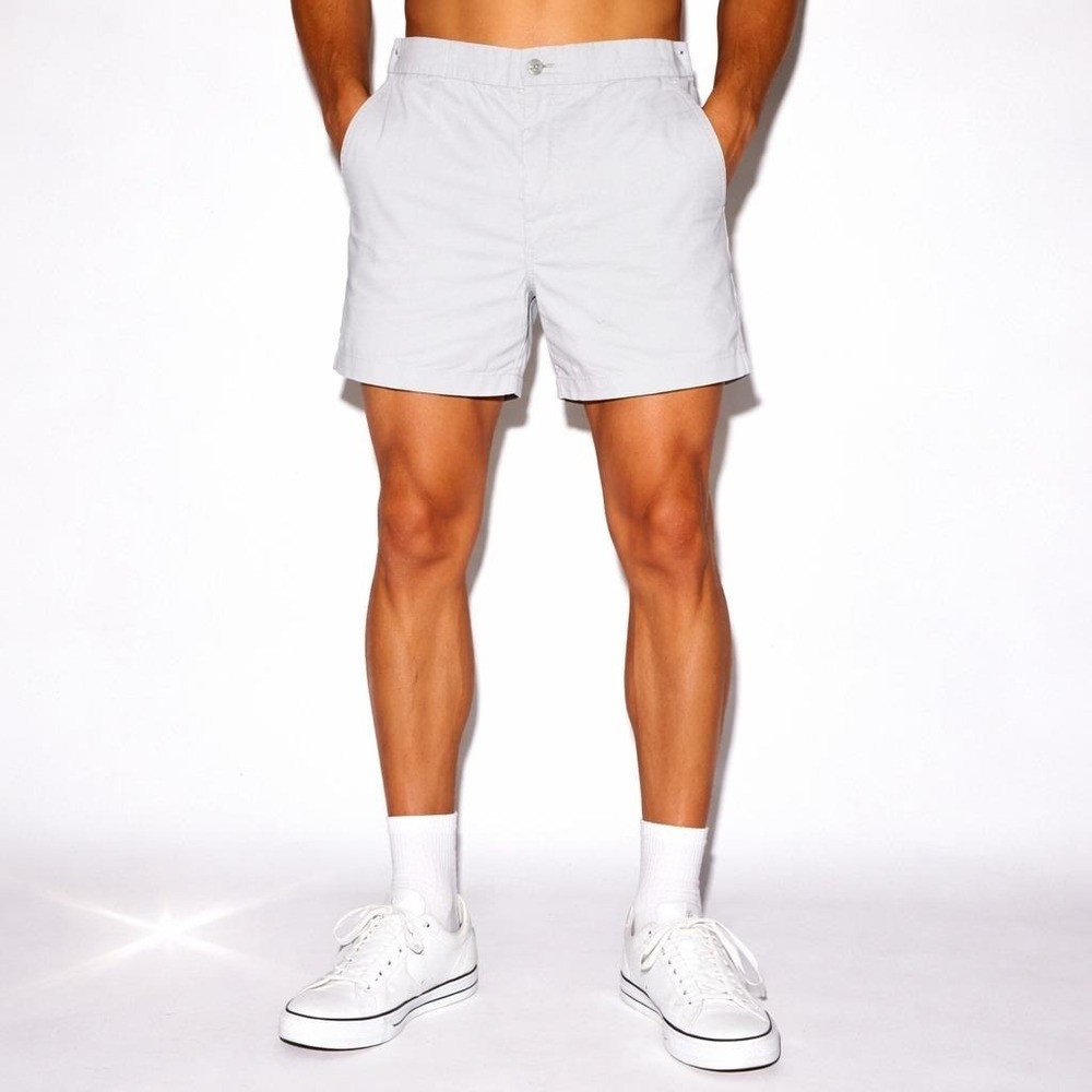 70s McGregor Mens Vintage Shorts Light Gray Cotton Blend Elastic Back Retro 30